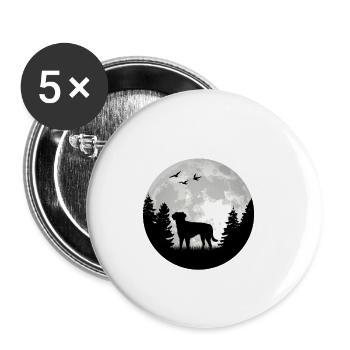 Kleiner Münsterländer Mond Wald Jagdhund - Buttons small 1''/25 mm (5-pack) - white - Front