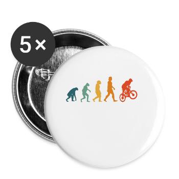 BMX Evolution Retro Radsportler Fahrrad - Buttons klein 25 mm (5er Pack) - Weiß - Vorne