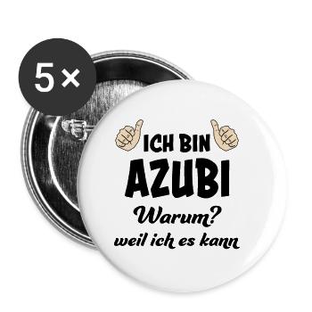Azubi Witz Spruch Lehrling Auszubildende Geschenk - Buttons klein 25 mm (5er Pack) - Weiß - Vorne