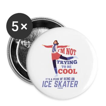 Eiskunstlauf Eislaufen - Buttons klein 25 mm (5er Pack) - Weiß - Vorne