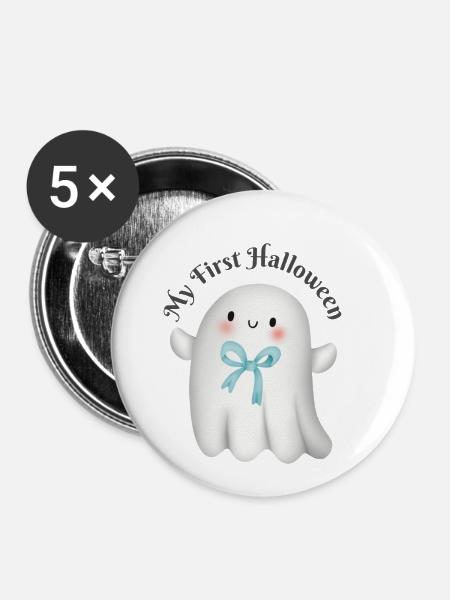My First Halloween - Buttons klein 25 mm (5er Pack) - Weiß