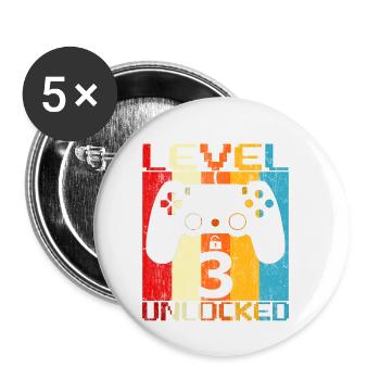 Level 3 unlocked - Buttons small 1''/25 mm (5-pack) - white - Front