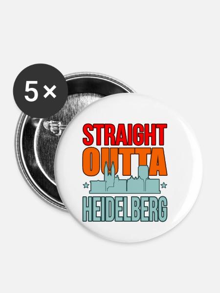 Heidelberg - Buttons klein 25 mm (5er Pack) - Weiß