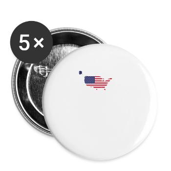 USA Heartbeat Flag Vintage USA - Buttons small 1''/25 mm (5-pack) - white - Front