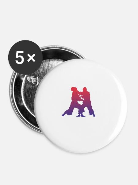 Aikido - Buttons klein 25 mm (5er Pack) - Weiß