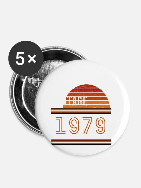 1979 - Buttons klein 25 mm (5er Pack) - Weiß