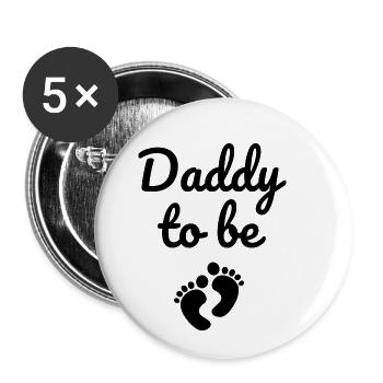 Daddy to be - Buttons small 1''/25 mm (5-pack) - white - Front