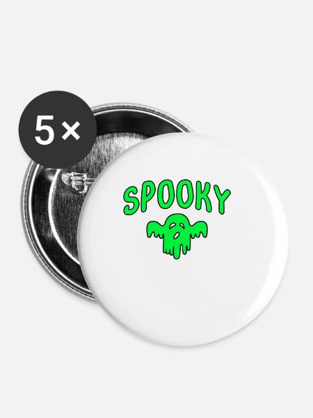 spooky Halloween - Buttons klein 25 mm (5er Pack) - Weiß