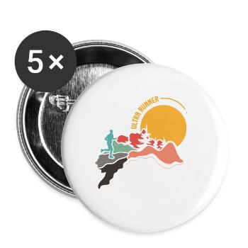 Ultra Marathon Trail Running Ultra Runner - Lot de 5 petits badges (25 mm) - blanc - Devant