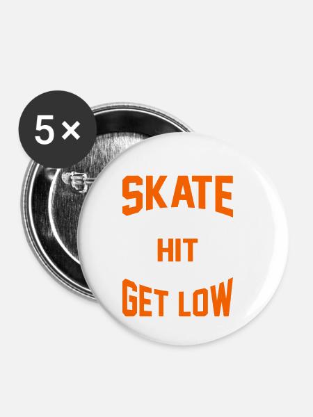 Inlineskaten - Buttons klein 25 mm (5er Pack) - Weiß