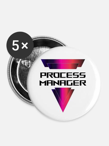 PROCESS Manager - Buttons klein 25 mm (5er Pack) - Weiß