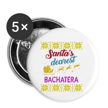 Santa's dearest Bachatera Ugly - Buttons small 1''/25 mm (5-pack) - white - Front