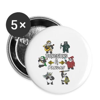 RpG Jeu de rôle Stylo & Papier - Lot de 5 petits badges (25 mm) - blanc - Devant