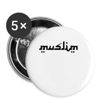 Muslim Moslem - Buttons klein 25 mm (5er Pack) - Weiß - Vorne