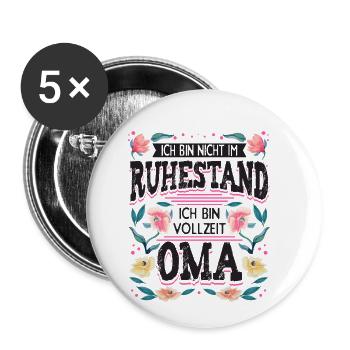 Oma Großmutter Oma Rente Pensionierung - Buttons klein 25 mm (5er Pack) - Weiß - Vorne
