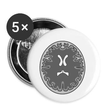 skull mri - Buttons small 1''/25 mm (5-pack) - white - Front