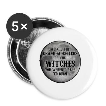 We Are The Granddaughters Of Witches Feminismus - Buttons klein 25 mm (5er Pack) - Weiß - Vorne