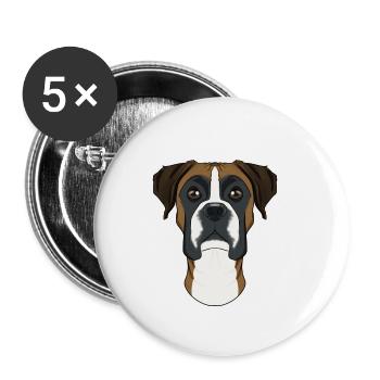 Boxer Lover I Dog Lover I Boxer - Buttons klein 25 mm (5er Pack) - Weiß - Vorne
