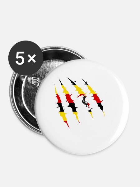 Uganda - Buttons klein 25 mm (5er Pack) - Weiß