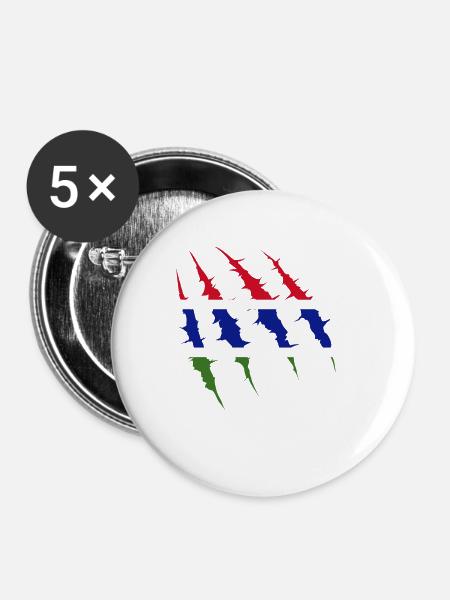 Gambia - Buttons klein 25 mm (5er Pack) - Weiß