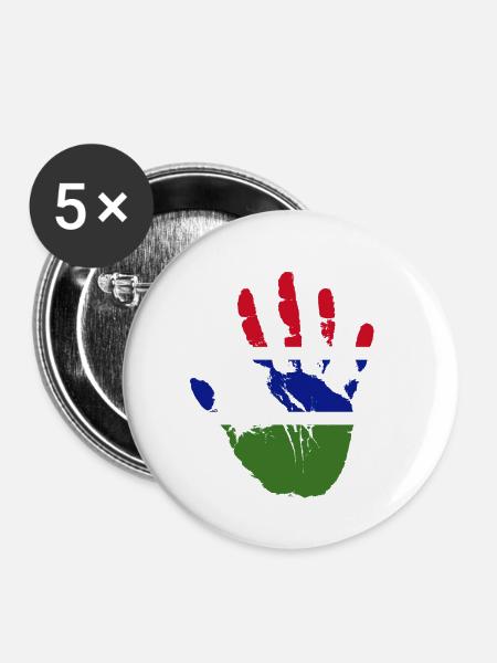 Gambia - Buttons klein 25 mm (5er Pack) - Weiß
