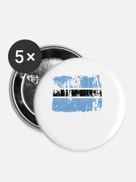 Botswana - Buttons klein 25 mm (5er Pack) - Weiß