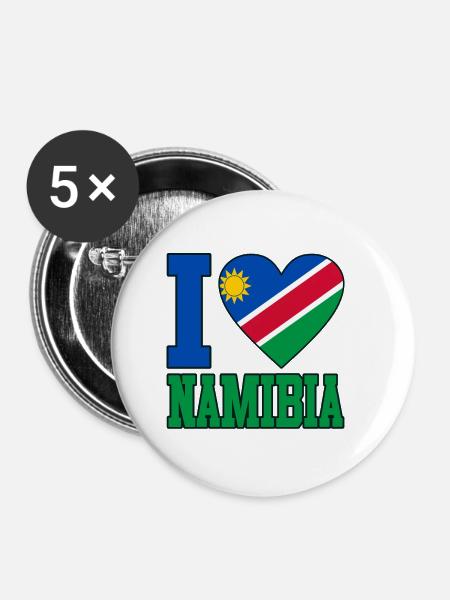 Namibia - Buttons klein 25 mm (5er Pack) - Weiß