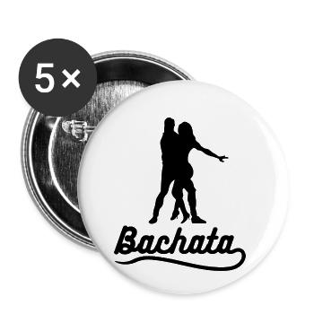 Bachata couple connects black - Buttons small 1''/25 mm (5-pack) - white - Front
