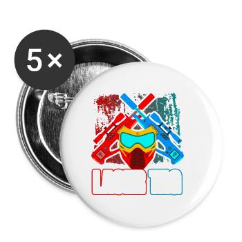 Laser Tag - Lot de 5 petits badges (25 mm) - blanc - Devant