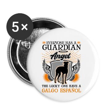 Galgo Español Schutzenegl Lévrier espagnol - Lot de 5 petits badges (25 mm) - blanc - Devant