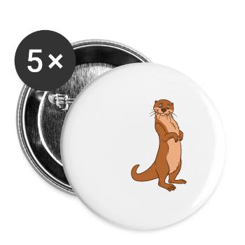 Otter and Sea Otter Hot Hotter Otter - Buttons small 1''/25 mm (5-pack) - white - Front
