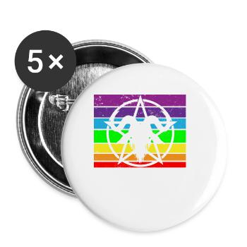 Satanism I Satanist I Satan Goat Rainbow I Not - Buttons small 1''/25 mm (5-pack) - white - Front