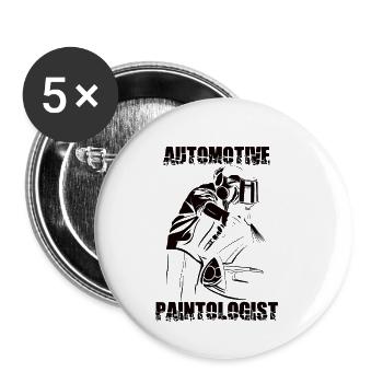 Automaler Auto Body Painter Automechaniker - Buttons klein 25 mm (5er Pack) - Weiß - Vorne