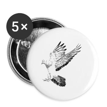 Fliegende Taube - Buttons klein 25 mm (5er Pack) - Weiß - Vorne