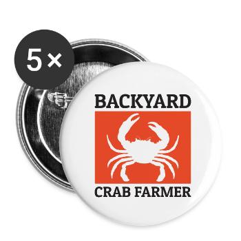Hinterhof Krabben Landwirt Tierhaltung Farm Lustig - Buttons klein 25 mm (5er Pack) - Weiß - Vorne
