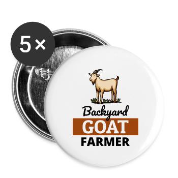 Hinterhof Ziege Züchter Tierhaltung Farm Lustig - Buttons klein 25 mm (5er Pack) - Weiß - Vorne