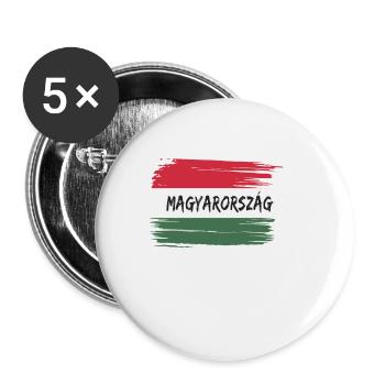 Magyarorszag Hungary Flag - Buttons small 1''/25 mm (5-pack) - white - Front