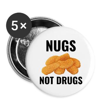 Chicken Nuggets Fast Food Lustiger Spruch - Buttons klein 25 mm (5er Pack) - Weiß - Vorne