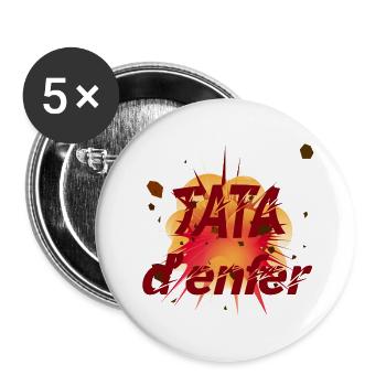 TATA D ENFER - Lot de 5 petits badges (25 mm) - blanc - Devant