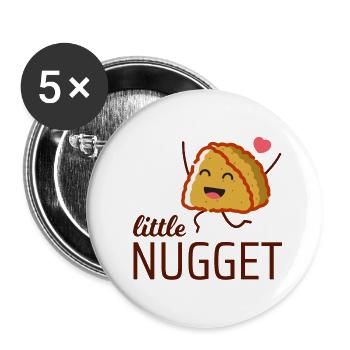 Little Chicken Nugget Fast Food Lustiger Spruch - Buttons klein 25 mm (5er Pack) - Weiß - Vorne