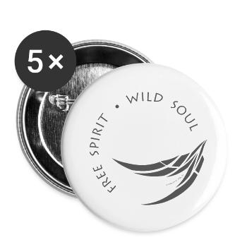 free spirit ... wild soul, outdoor t shirt - Buttons klein 25 mm (5er Pack) - Weiß - Vorne