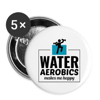 Water aerobics Aquatic fitness Aqua Exercise - Buttons small 1''/25 mm (5-pack) - white - Front