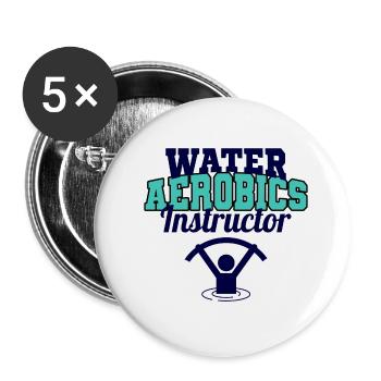 Water Aerobics Instructor Aquatic fitness Trainer - Buttons small 1''/25 mm (5-pack) - white - Front