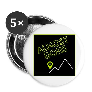 Randonnée - Presque terminé - Lot de 5 petits badges (25 mm) - blanc - Devant