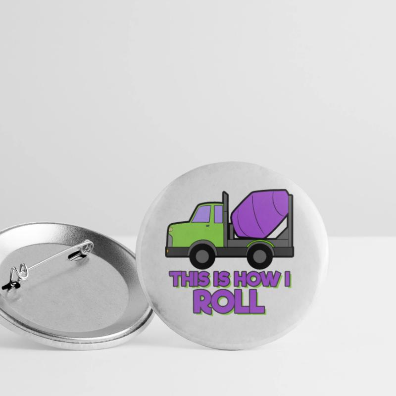 Excavator Construction Site Construction Worker Construction Rollers I Gift Buttons small 1''/25 mm (5-pack)