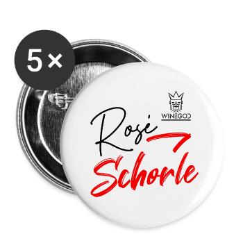 Winegod lustiger Spruch Rose' Schorle - Buttons klein 25 mm (5er Pack) - Weiß - Vorne