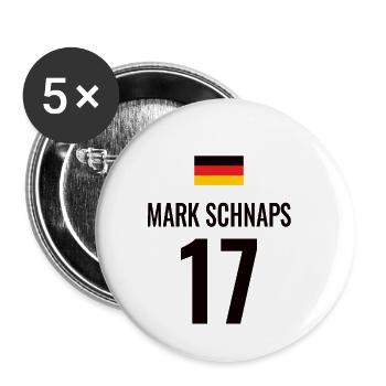 Fußball Sauf Trikot Deutschland Mallorca Gruppen - Buttons klein 25 mm (5er Pack) - Weiß - Vorne