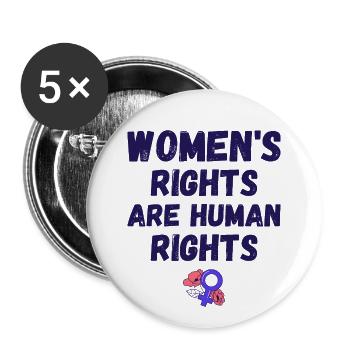 Frauenrechte sind Menschenrechte IV - Buttons klein 25 mm (5er Pack) - Weiß - Vorne