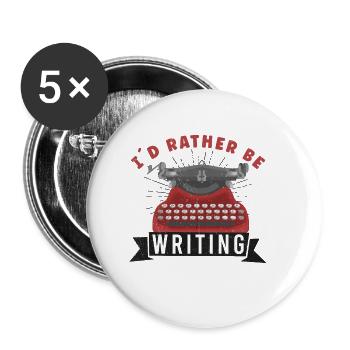 Author Writing Writer Literature - Buttons small 1''/25 mm (5-pack) - white - Front