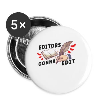 Author Writing Writer Literature - Buttons small 1''/25 mm (5-pack) - white - Front